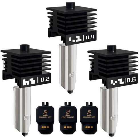 3 Pack P2S Hotend 0.2MM 0.4MM 0.6MM Nozzle for P2S/H2S/H2D/H2C/A1/A1 Mini Hot End Hardened Nozzle with Identification Code Extruder Hotend Assembly Print Head for Bambu Lab P2S Accessories in Kuwait