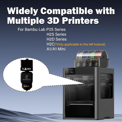 3 Pack P2S Hotend 0.2MM 0.4MM 0.6MM Nozzle for P2S/H2S/H2D/H2C/A1/A1 Mini Hot End Hardened Nozzle with Identification Code Extruder Hotend Assembly Print Head for Bambu Lab P2S Accessories in Kuwait
