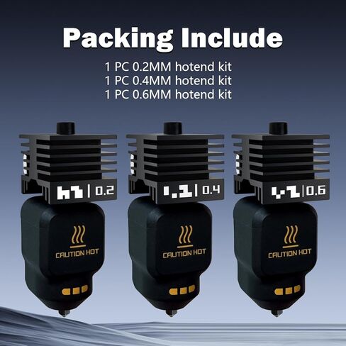 3 Pack P2S Hotend 0.2MM 0.4MM 0.6MM Nozzle for P2S/H2S/H2D/H2C/A1/A1 Mini Hot End Hardened Nozzle with Identification Code Extruder Hotend Assembly Print Head for Bambu Lab P2S Accessories in Kuwait