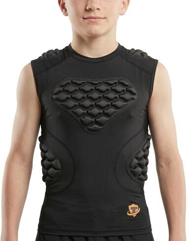 Youth Football Padded Shirt Chest Rib Protector Boys Heart Guard Sternum Protection Kids Rugby Undershirt in Kuwait