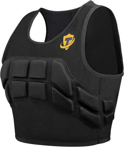 TUOY Women Padded Compression Vest, Impact Vest for Women, Chest Breast Rib Protection Vest for Sports, Karate, Football, Basketball in Kuwait