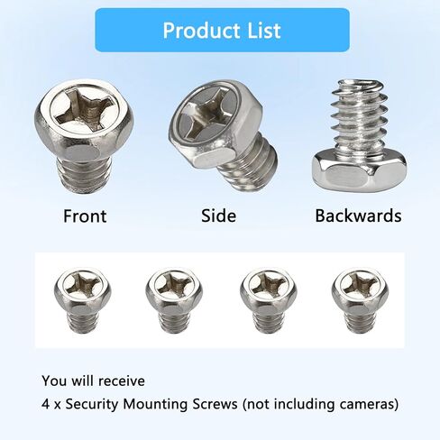 4 قطع بديلة من براغي التثبيت الآمنة المتوافقة مع كاميرا Google Nest المزودة بإضاءة غامرة، وملحقات الكاميرا ذات الإضاءة الغامرة الخارجية، وأدوات تثبيت متينة ومقاومة للعوامل الجوية، وقوية مثل الجودة الأصلية in Kuwait