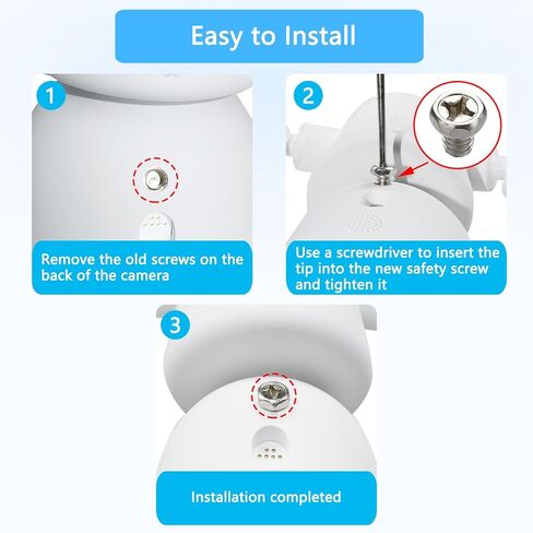 4 قطع بديلة من براغي التثبيت الآمنة المتوافقة مع كاميرا Google Nest المزودة بإضاءة غامرة، وملحقات الكاميرا ذات الإضاءة الغامرة الخارجية، وأدوات تثبيت متينة ومقاومة للعوامل الجوية، وقوية مثل الجودة الأصلية in Kuwait