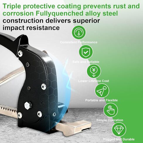 شداد ربط يدوي PBT58، أداة تجميع معدنية خفيفة الوزن مع شريط دفع مريح بيد واحدة، أداة تجميع معدنية شديدة التحمل تناسب، حزام فولاذي 3/8 بوصة إلى 1/2 بوصة للمستودعات والمصنع in Kuwait