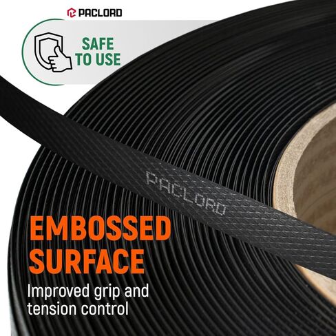 1/2" x 7200' Heavy-Duty Polypropylene (PP) Strapping Coil - 0.031" Thick Banding Strap, 16" x 6" Core, 600 lbs Break Strength, Black - for Bundling and Packaging - Flexible, Weather Resistant in Saudi Arabia