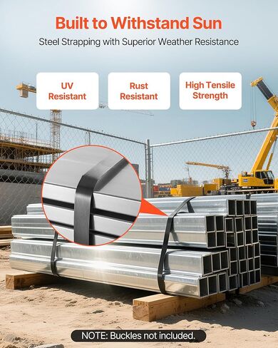 VEVOR Banding Strapping Cart, for PET/PP Coils with 8" or 16" Core, Heavy Duty Strapping Dispenser with Upgrade Drum Brake System, Rubber Wheels and Built-in Spacious Tool Tray, 110 lbs Capacity in Saudi Arabia
