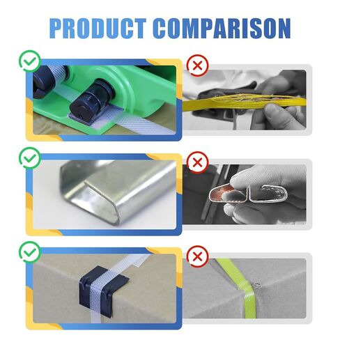 Banding Strapping Kit with 1/2" x 3200" Polypropylene (PP) Band 100 Metal Seals 20 Plastic Edge Protectors Tensioner Sealer Tool Glove for Pallet Box Packaging in Kuwait