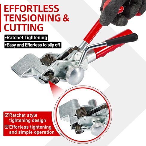 مجموعة ربط الربط مع أداة شد - 3/4 بوصة × 200 قدم 304 أشرطة ربط من الفولاذ المقاوم للصدأ مع علبة بلاستيكية و100 مشبك معدني، أداة ربط معدنية للتجميع والمنصات والأنابيب in Kuwait