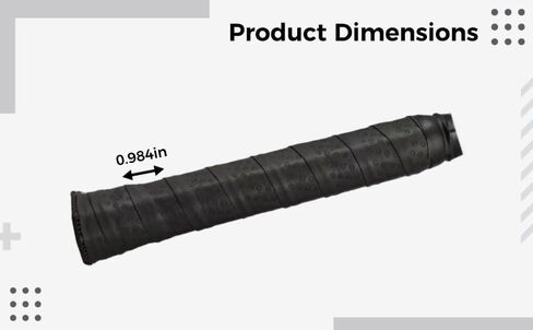 Racket Grip Tape Black Pu For Tennis, Badminton, Squash, 1.0 Mm Thick, 41.3 In, Inner Stalk Skin, Shock-Absorbing & Sweat Absorbent in Kuwait