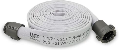 Fire Hose 2" ID x 100 FT, Single Jacket EPDM Rubber Lined Firefighter Hose, 250 PSI Working / 750 PSI Burst, M x F NST/NH Aluminum Couplings in Saudi Arabia
