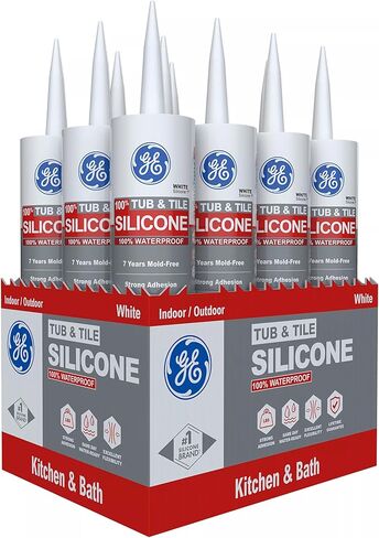 GE Silicone 1 Tub & Tile, White, 10.1 fl oz Cartridge, Pack of 1 in Saudi Arabia