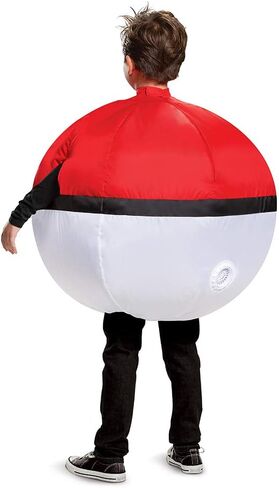 Pokemon Inflatable Poke Ball Costume, Kids Size Red and White Fan Operated Expandable Character Blow Up Suit Red & White in Saudi Arabia