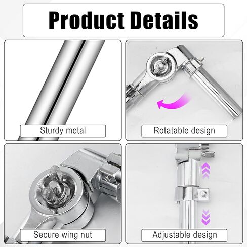 2 PCS Tom Drum Brackets, Tom Mount Holder Arm, Adjustable Metal Drum Stand Holder Replacement Hardware for Percussion Instruments in Saudi Arabia