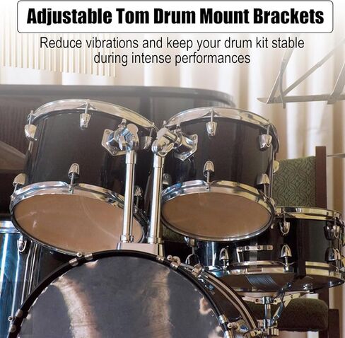 2 PCS Tom Drum Brackets, Tom Mount Holder Arm, Adjustable Metal Drum Stand Holder Replacement Hardware for Percussion Instruments in Saudi Arabia