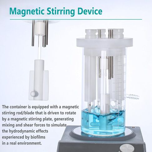 مفاعل الأغشية الحيوية CDC سعة 1000 مل، زجاجة ثقافة الخلايا اللاهوائية المخبرية، مع التحريك المغناطيسي، زجاج البورسليكات العالي لدراسات مقاومة التآكل الصناعية والعلوم البيئية in Kuwait