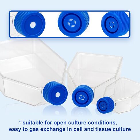Cell Culture Flasks, Sterile Plastic Tissue Culture Bottle with Filter Cap, 25cm² Culture Area, TC Treated, Pack of 200 in Kuwait
