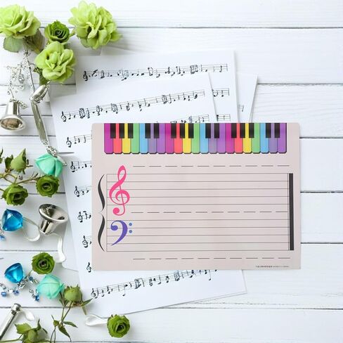 Dry Erase Music Staff Whiteboard Erasable Writing Board 11.67x8.25in School Supplies Teaching Aid for Classroom Music Practice in Saudi Arabia