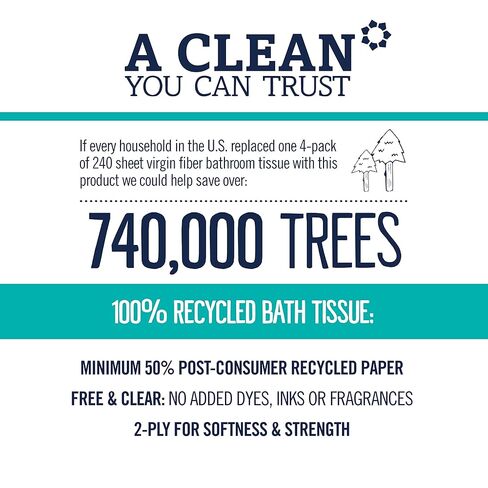 Seventh Generation, Double Roll Bath Tissue 2 Ply 300 Sheet, 4 Count in Kuwait