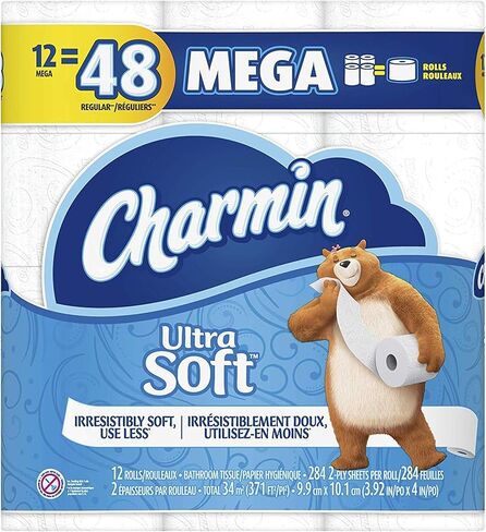 Charmin Ultra Soft Toilet Paper Mega Rolls, 12 Count in Kuwait