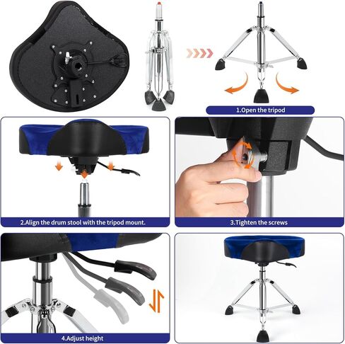 AKLOT Multi-Style Electric Bass Guitar Bundle with Saddle Drum Throne in Kuwait