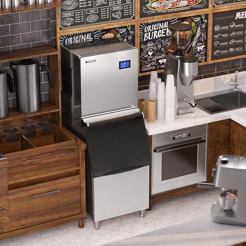 Coolski Commercial Ice Maker Machine 450LBS/24H, 22'' Wide Ice Machine with 300LBS Large Storage Bin, Clear Ice Cubes Air Cooled Stainless Steel Ice Maker for Restaurant/Bar/Cafe/Business in Saudi Arabia