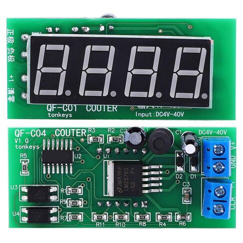 Counter Module Voltage Detection Sensor 4 Digits Digital Display with Memory Function, 0 to 9999 Counting Range QF C04 DC 4 to 40V in Saudi Arabia