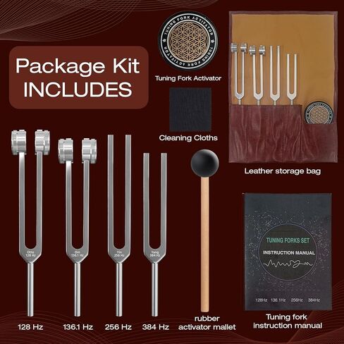 ضبط الشوك للشفاء مجموعة 128 هرتز 136.1 هرتز 256 هرتز 384 هرتز الشوك الرنانة المشددة وغير المشددة والمنشطات الملحقات الأساسية لليوجا والتأمل ومعدات العلاج الصوتي in Kuwait