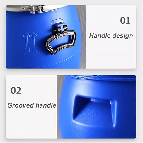 60L Large Blue Plastic Storage Barrel Drum with Lid & Latch, Food Grade, Air Tight Industrial Keg for Shipping & Organizing, Durable Container for Home & Commercial Use in Saudi Arabia