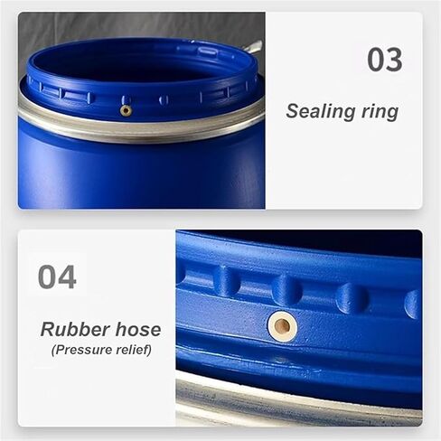 60L Large Blue Plastic Storage Barrel Drum with Lid & Latch, Food Grade, Air Tight Industrial Keg for Shipping & Organizing, Durable Container for Home & Commercial Use in Saudi Arabia