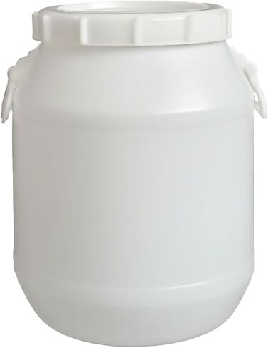 25l Plastic Water Storage Barrel with Dual-Layer Lid, Sealed Container for Easy Handling - Durable Drum for Home, Garden, and Outdoor Use (White) in Saudi Arabia
