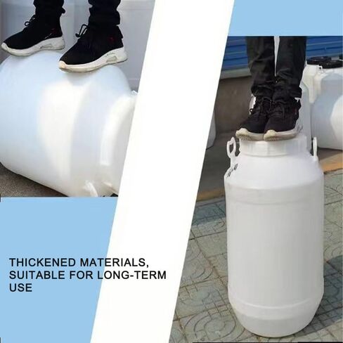25l Plastic Water Storage Barrel with Dual-Layer Lid, Sealed Container for Easy Handling - Durable Drum for Home, Garden, and Outdoor Use (White) in Saudi Arabia