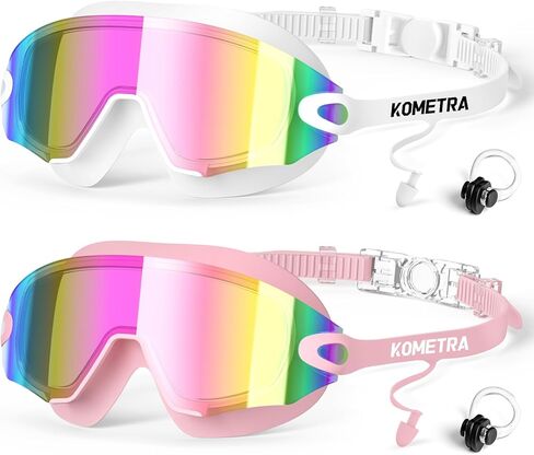 2 Pack Adult Swim Goggles, Frameless Anti-Fog UV Protection Swimming Goggles, Clear Vision Pool Goggles for Men Women in Saudi Arabia