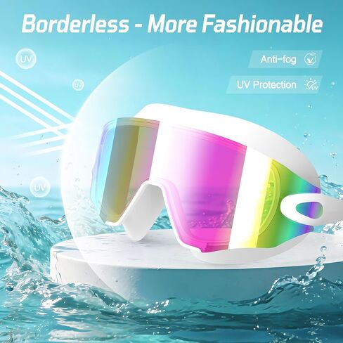 2 Pack Adult Swim Goggles, Frameless Anti-Fog UV Protection Swimming Goggles, Clear Vision Pool Goggles for Men Women in Saudi Arabia