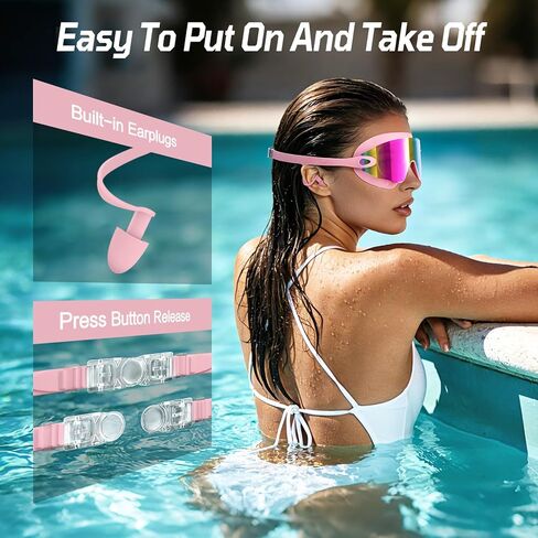 2 Pack Adult Swim Goggles, Frameless Anti-Fog UV Protection Swimming Goggles, Clear Vision Pool Goggles for Men Women in Saudi Arabia