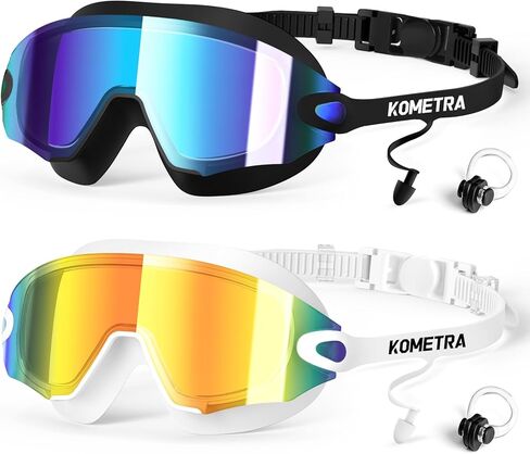 2 Pack Adult Swim Goggles, Frameless Anti-Fog UV Protection Swimming Goggles, Clear Vision Pool Goggles for Men Women in Saudi Arabia