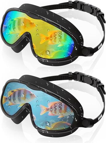 Aegend Swim Goggles for Adult Youth - 2 Pack Wide View Anti-Fog Anti-UV Swimming Goggles for Men & Women in Saudi Arabia