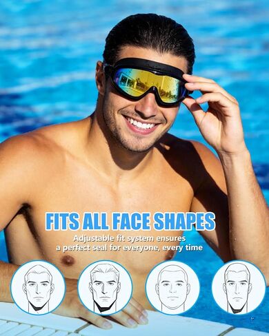 Aegend Swim Goggles for Adult Youth - 2 Pack Wide View Anti-Fog Anti-UV Swimming Goggles for Men & Women in Saudi Arabia