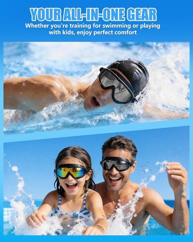 Aegend Swim Goggles for Adult Youth - 2 Pack Wide View Anti-Fog Anti-UV Swimming Goggles for Men & Women in Saudi Arabia