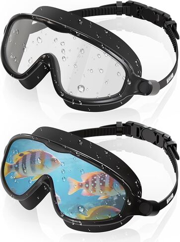 Aegend Swim Goggles for Adult Youth - 2 Pack Wide View Anti-Fog Anti-UV Swimming Goggles for Men & Women in Saudi Arabia