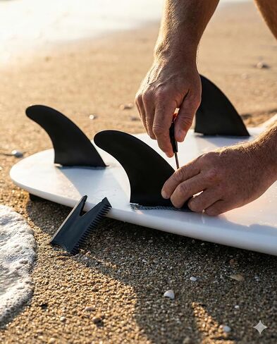 زعانف لوح ركوب الأمواج G5، مجموعة أدوات دفع من النايلون المقوى بالألياف الزجاجية بنسبة 35% متوافقة مع قواعد FCS، مصبوبة بالضغط العالي من أجل المرونة الصلبة و3 زعانف مع 4 في 1 متعددة الأدوات و6 براغي احتياطية - أسود in Kuwait