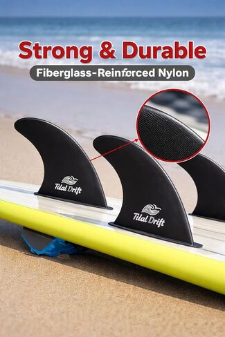 زعانف لوح ركوب الأمواج G5، مجموعة أدوات دفع من النايلون المقوى بالألياف الزجاجية بنسبة 35% متوافقة مع قواعد FCS، مصبوبة بالضغط العالي من أجل المرونة الصلبة و3 زعانف مع 4 في 1 متعددة الأدوات و6 براغي احتياطية - أسود in Kuwait
