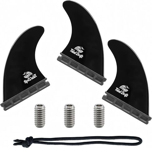 زعانف لوح ركوب الأمواج G5 - مجموعة دافعة معززة بالألياف الزجاجية بنسبة 35% متوافقة مع قواعد العقود الآجلة - مصممة لموجات بطول 2-8 أقدام - تتضمن 3 عبوات 4 في 1 أدوات متعددة و3 براغي احتياطية - أسود in Kuwait