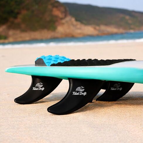 زعانف لوح ركوب الأمواج G5 - مجموعة دافعة معززة بالألياف الزجاجية بنسبة 35% متوافقة مع قواعد العقود الآجلة - مصممة لموجات بطول 2-8 أقدام - تتضمن 3 عبوات 4 في 1 أدوات متعددة و3 براغي احتياطية - أسود in Kuwait