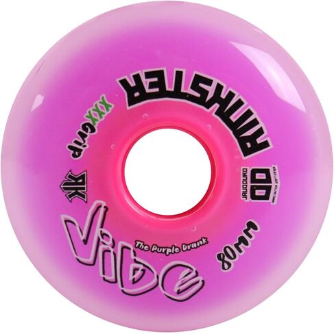 Rink Rat Roller Hockey Wheels Vibe 80mm XXX Grip Purple with Hybrid Ceramic Bearings in Kuwait