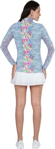 IBKUL Athleisure Wear واقي من الشمس UPF 50+ Icefil Cooling-Carrie Print كم طويل رقبة وهمية - 10872 in Saudi Arabia