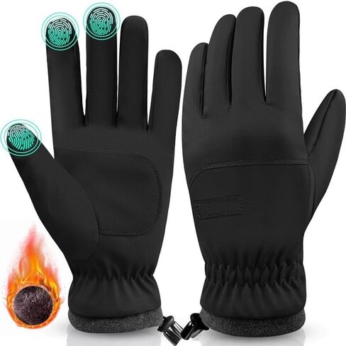 1 Pair Winter Gloves Touch Screen Water Resistant Windproof Thermal for Running Cycling Driving Hiking for Men Women in Saudi Arabia