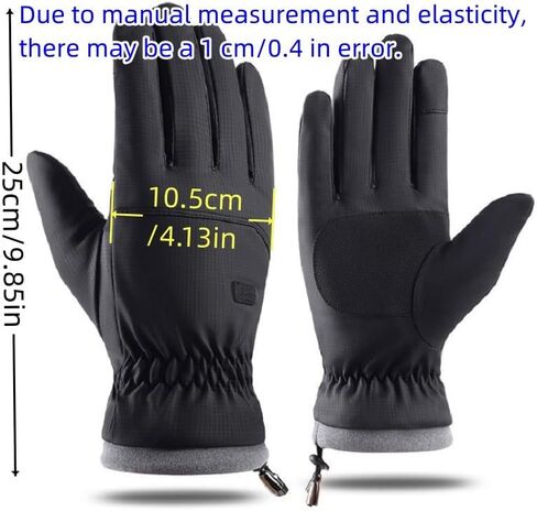 1 Pair Winter Gloves Touch Screen Water Resistant Windproof Thermal for Running Cycling Driving Hiking for Men Women in Saudi Arabia