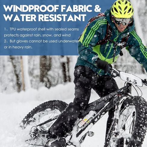 1 Pair Winter Gloves Touch Screen Water Resistant Windproof Thermal for Running Cycling Driving Hiking for Men Women in Saudi Arabia