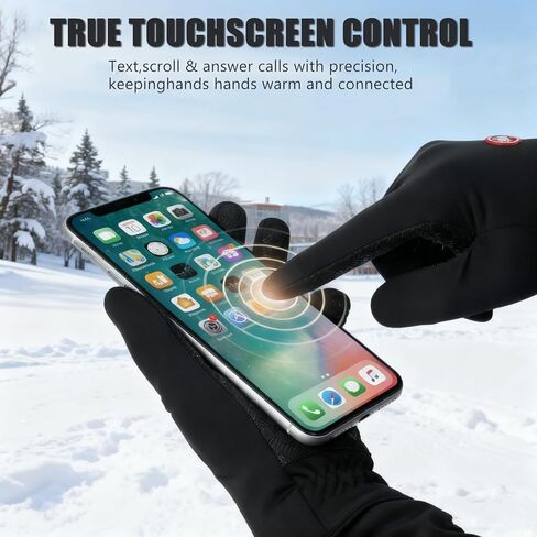 Outdoor Winter Touchscreen Gloves - Water Resistant Windproof Anti-Slip Warm Gloves, Adjustable for Men Women, Ideal for Cycling Hiking Skiing Driving Running in Kuwait