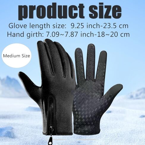 Outdoor Winter Touchscreen Gloves - Water Resistant Windproof Anti-Slip Warm Gloves, Adjustable for Men Women, Ideal for Cycling Hiking Skiing Driving Running in Kuwait